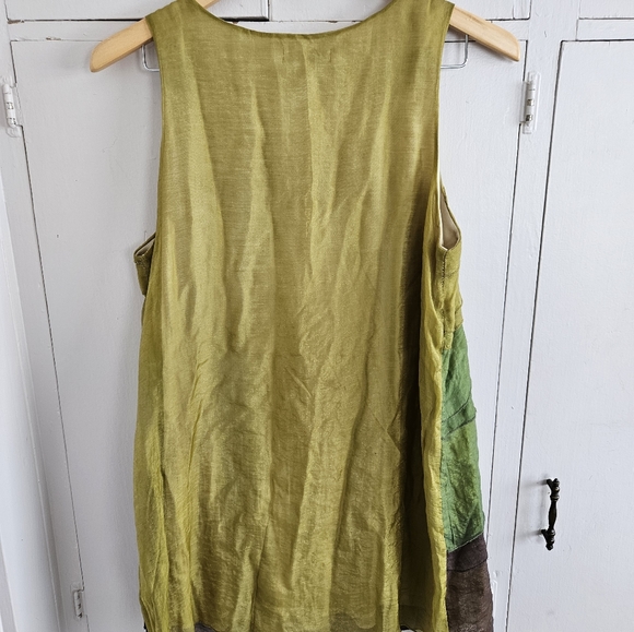Hendi linen multi color sheer tank Size L - Picture 3 of 5